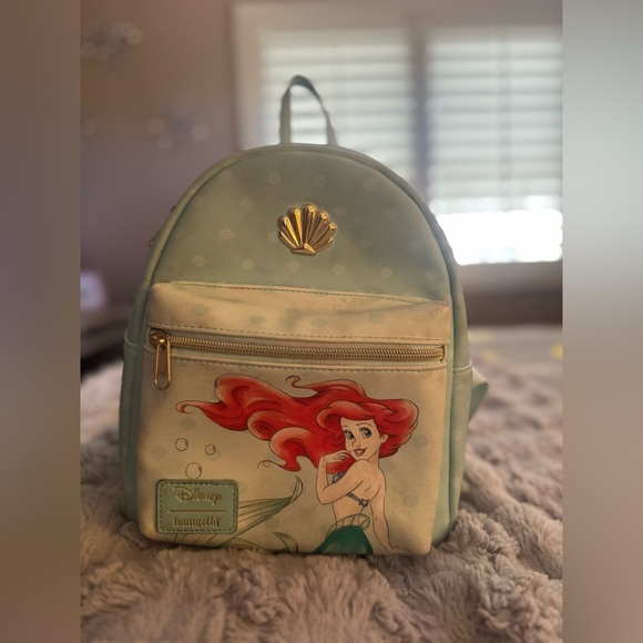 Loungefly Disney Ariel Backpack Light Blue and Red